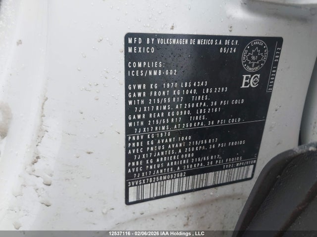 3VVSX7B25RM092682 Volkswagen TAOS SE