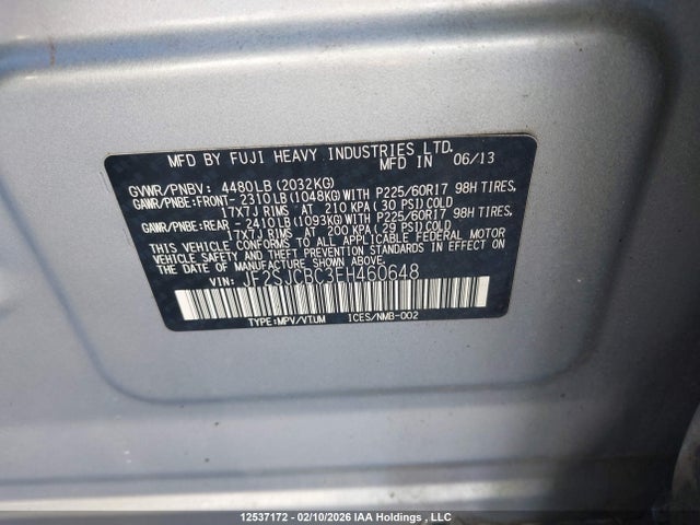 JF2SJCBC3EH460648 Subaru Forester 2.5i/2.5i Convenience Package
