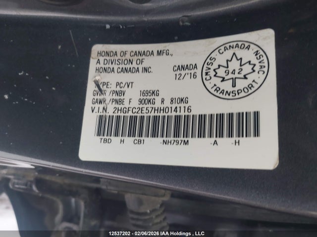 Honda Civic Lx 2017 2HGFC2E57HH014116 Image 18