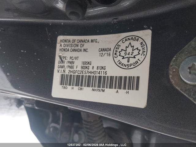 Honda Civic Lx 2017 2HGFC2E57HH014116 Image 9