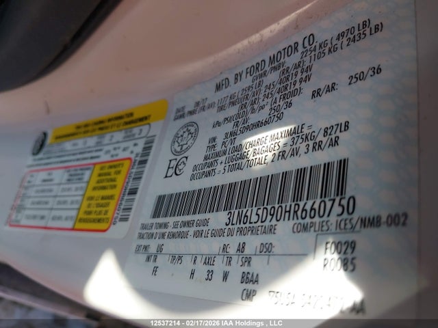 3LN6L5D90HR660750 Lincoln MKZ SELECT