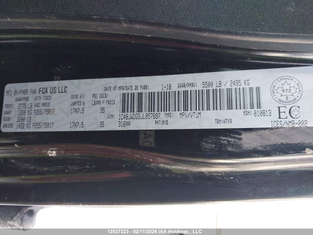 1C4BJWDG5JL857897 Jeep Wrangler Jk Unlimited Sport