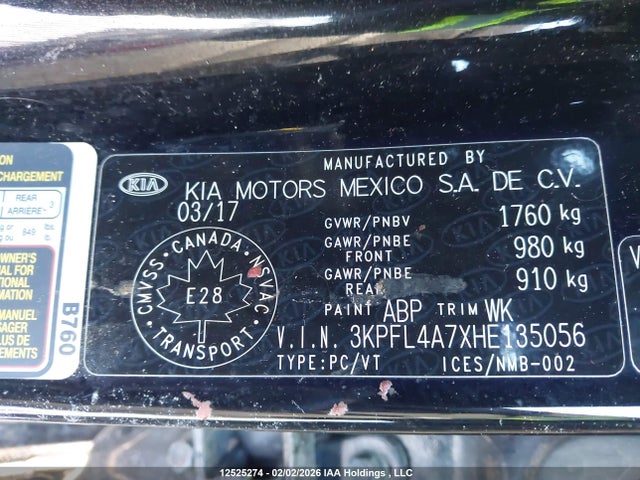 3KPFL4A7XHE135056 KIA Forte Ex/ex Luxury/ex+/lx/lx+