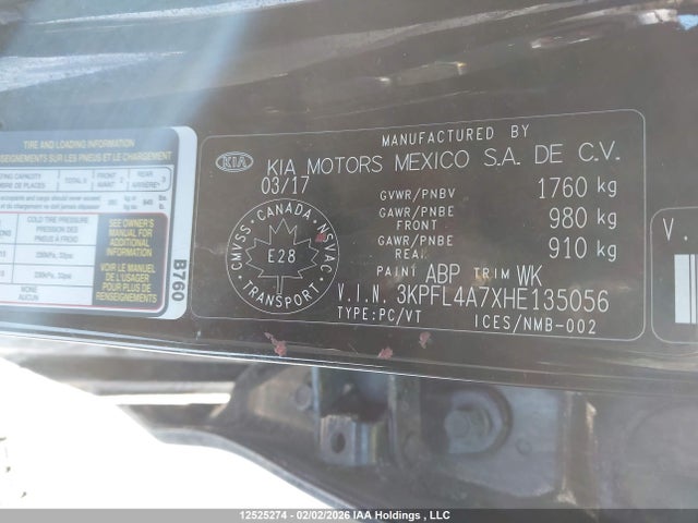 3KPFL4A7XHE135056 KIA Forte Ex/ex Luxury/ex+/lx/lx+