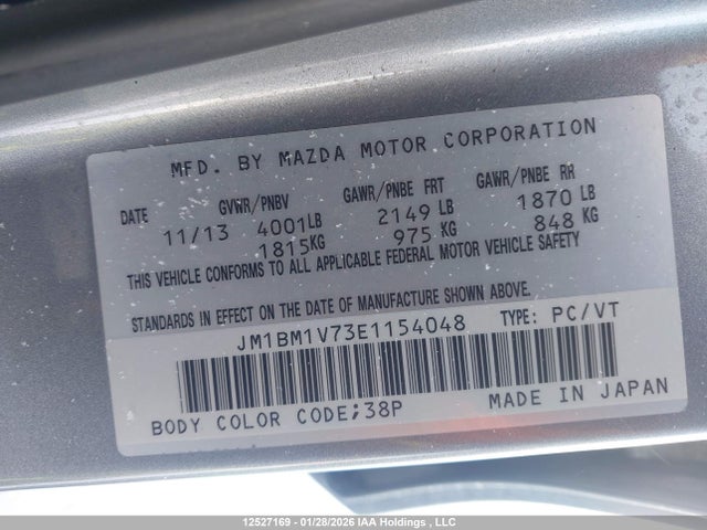 JM1BM1V73E1154048 Mazda Mazda3 Gs-sky