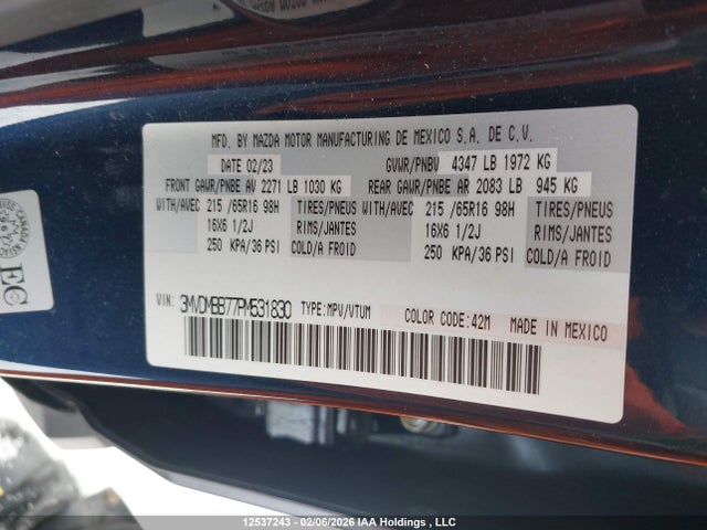 Aukcja sprzedaży 2023 Mazda Cx-30 Gx, vin: 3MVDMBB77PM531830, numer aukcji: 12537243