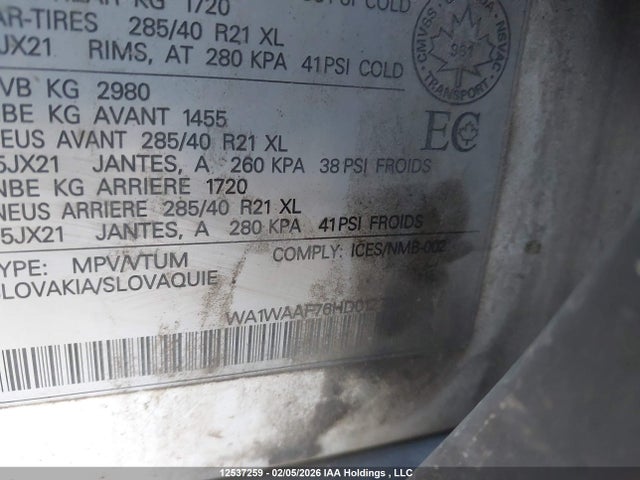WA1WAAF76HD012704 Audi Q7 Technik S-line