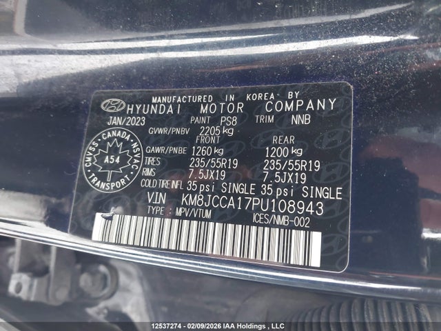 KM8JCCA17PU108943 Hyundai Tucson Ultimate Hybrid Awd