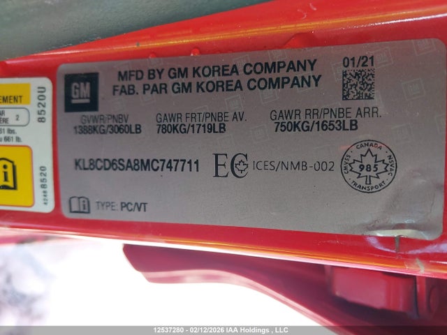 Chevrolet Spark 2021 KL8CD6SA8MC747711 Image 9