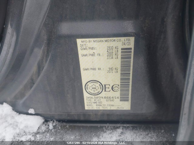 1N4AL3AP2FN866454 Nissan Altima 2.5/s/sv/sl