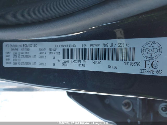RAM 1500 Big Horn 2020 1C6SRFFT0LN122391 Image 18