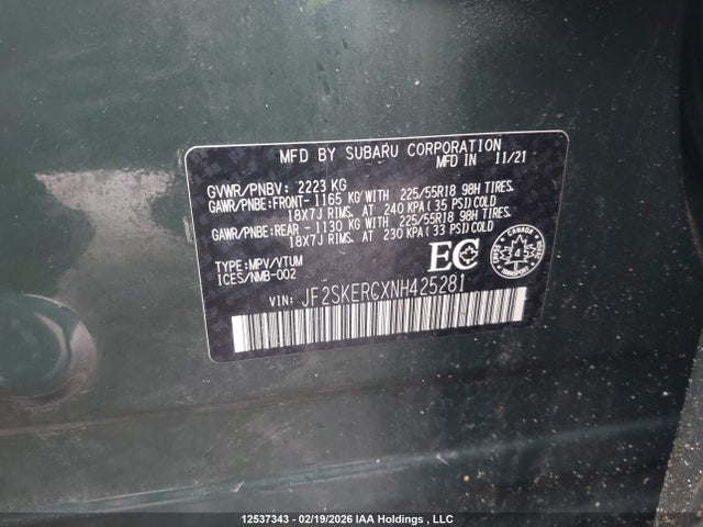 Subaru Forester Premier 2022 JF2SKERCXNH425281 Image 9