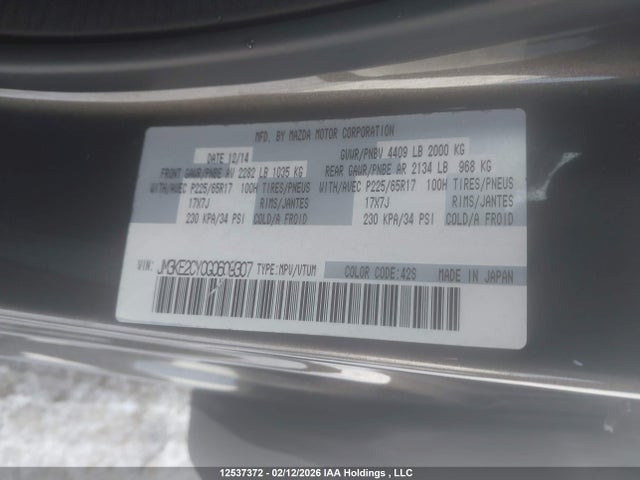 JM3KE2CY0G0609307 Mazda Cx-5 Gs
