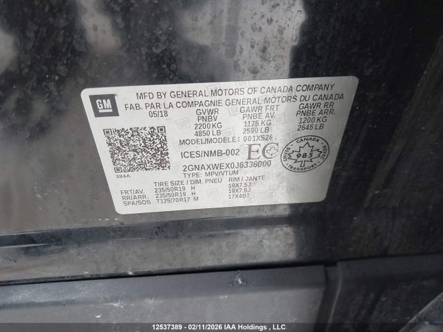 2GNAXWEX0J6336000 Chevrolet Equinox