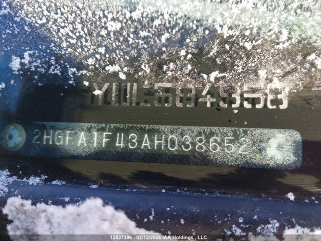 Aukcja sprzedaży 2010 Honda Civic Dx-g, vin: 2HGFA1F43AH038652, numer aukcji: 12537396