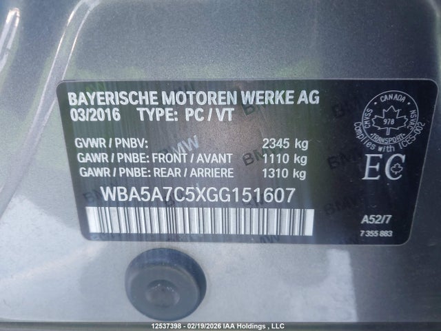 WBA5A7C5XGG151607 BMW 528i Xdrive
