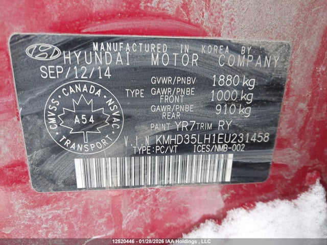 KMHD35LH1EU231458 Hyundai Elantra Gt Gls