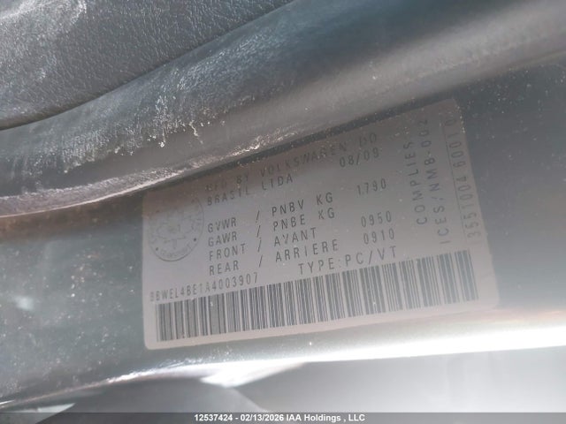 Aukcja sprzedaży 2010 Volkswagen Golf City 2.0l, vin: 9BWEL4BE1A4003907, numer aukcji: 12537424