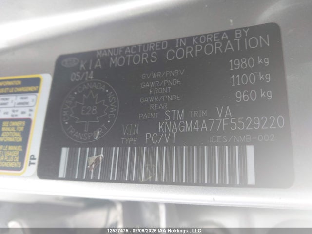 KIA Optima Lx/lx Winter Edition 2015 KNAGM4A77F5529220 Image 9
