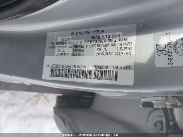 JM3TCBDY0J0224555 Mazda Cx-9 Grand Touring
