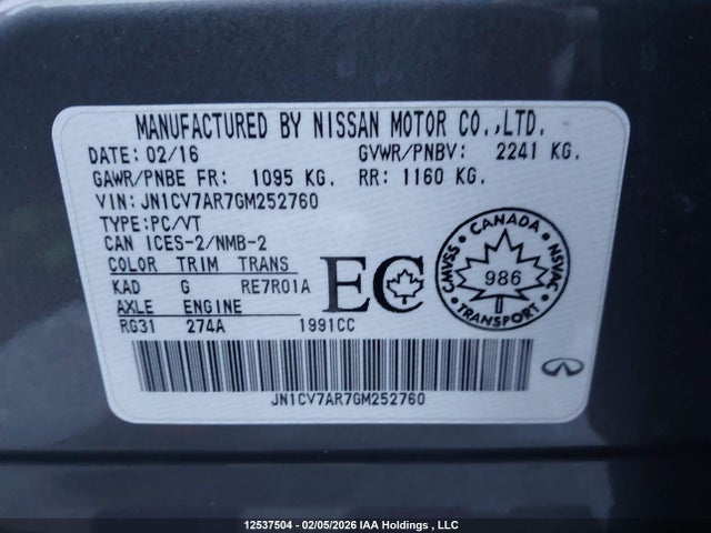 JN1CV7AR7GM252760 Infiniti Q50 2.0t Base