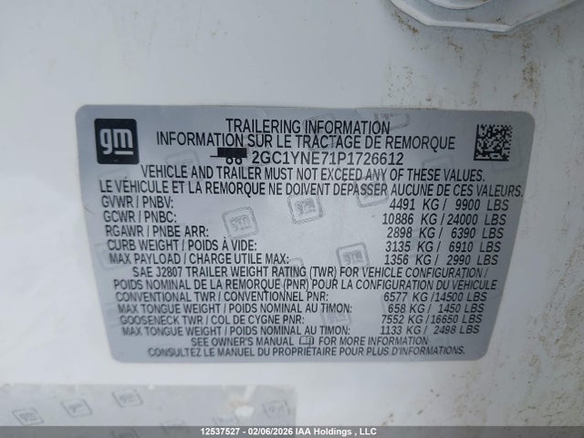 2GC1YNE71P1726612 Chevrolet Silverado K2500 Heavy Duty Lt