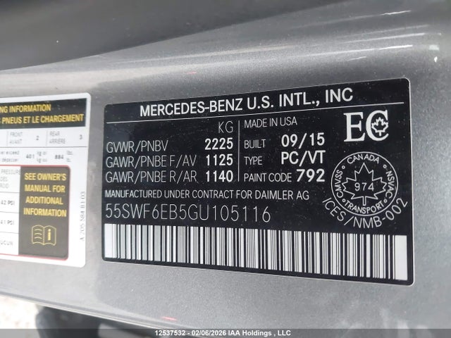 55SWF6EB5GU105116 Mercedes-Benz C 450 Amg 4matic