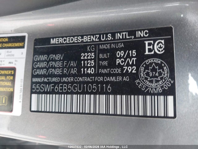 55SWF6EB5GU105116 Mercedes-Benz C 450 Amg 4matic