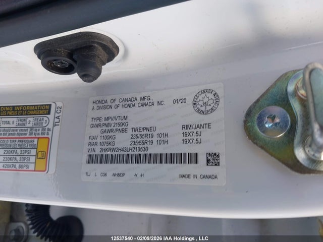 2HKRW2H43LH210530 Honda Cr-v Sport