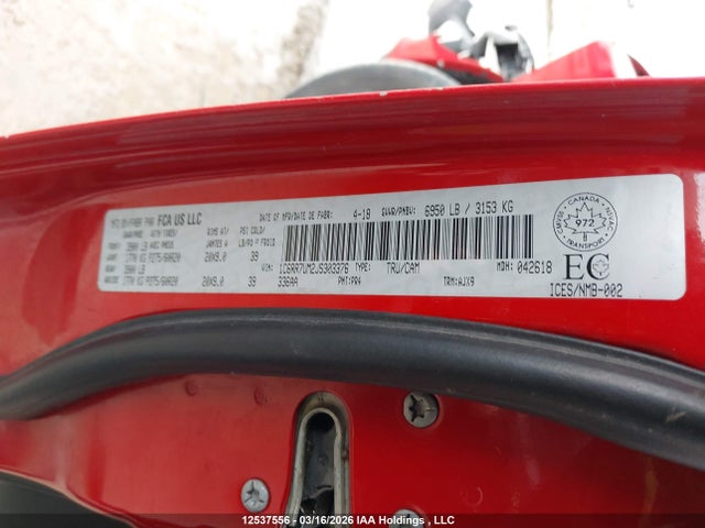 Продаж на аукціоні авто 2018 Dodge Ram 1500, vin: 1C6RR7UM2JS303376, номер лоту: 12537556