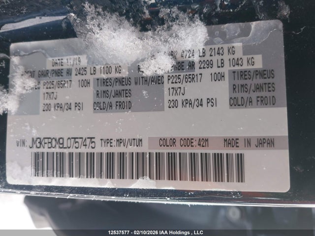 JM3KFBCM9L0757475 Mazda Cx-5 Gs