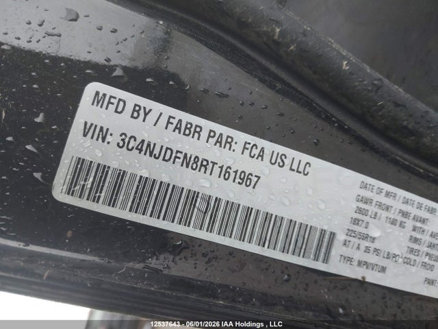 Продаж на аукціоні авто 2024 Jeep Compass Altitude, vin: 3C4NJDFN8RT161967, номер лоту: 12537643