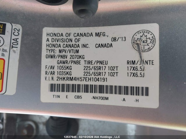2HKRM4H57EH104191 Honda CR-V