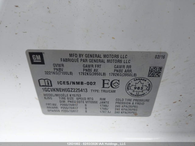 1GCVKNEH6GZ225413 Chevrolet Silverado 1500 Ls