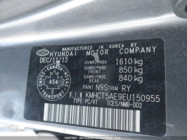 KMHCT5AE9EU150955 Hyundai Accent Gls/gs
