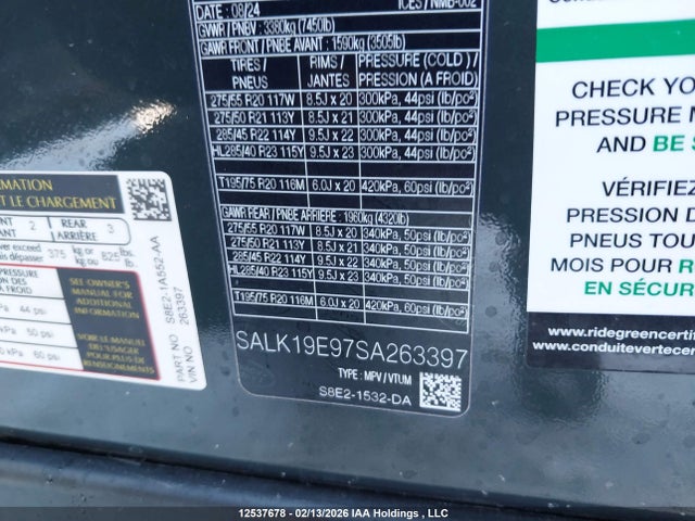 SALK19E97SA263397 Land Rover Range Rover P530 Autobiography Swb