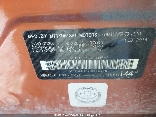 Mitsubishi Mirage 2017 ML32A4HJ7HH002886 Image 18