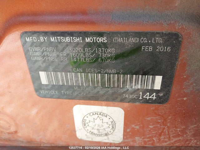 Mitsubishi Mirage 2017 ML32A4HJ7HH002886 Image 9