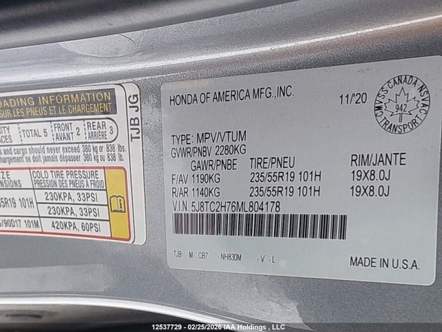 Acura RDX 2021 5J8TC2H76ML804178 Image 9