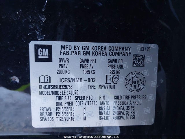 Buick Encore Preferred 2020 KL4CJESB9LB329756 Image 9