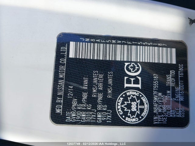 JN8AF5MV7FT555187 Nissan Juke S/sv/sl/nismo