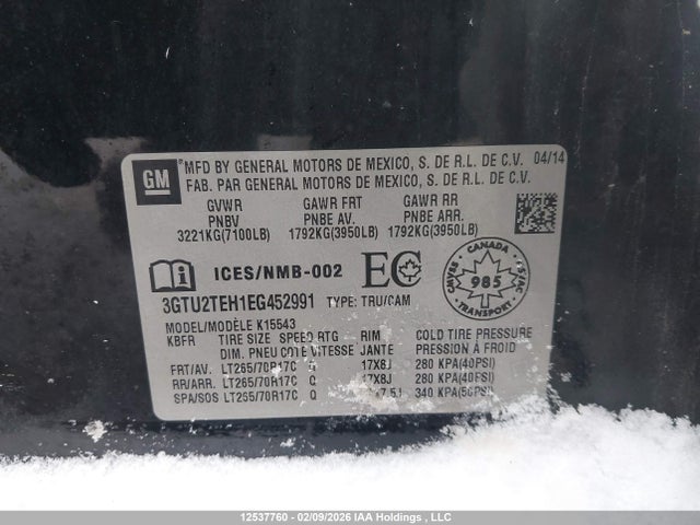 3GTU2TEH1EG452991 GMC SIERRA 1500