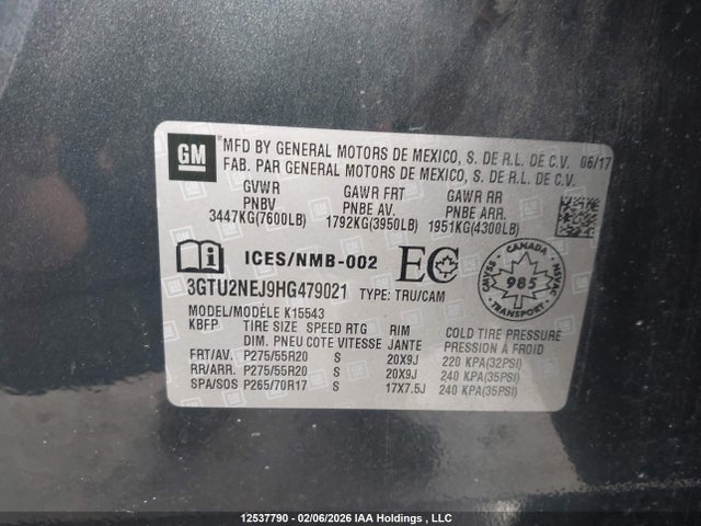 3GTU2NEJ9HG479021 GMC Sierra K1500 Slt