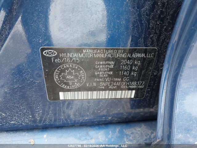 5NPE24AF0FH188377 Hyundai Sonata