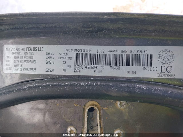 1C6RR7LTXKS738978 RAM 1500 Classic Slt