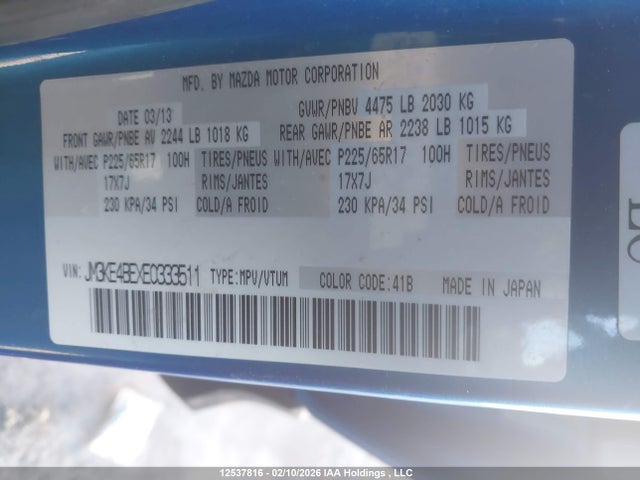 JM3KE4BEXE0333511 Mazda CX-5 SPORT