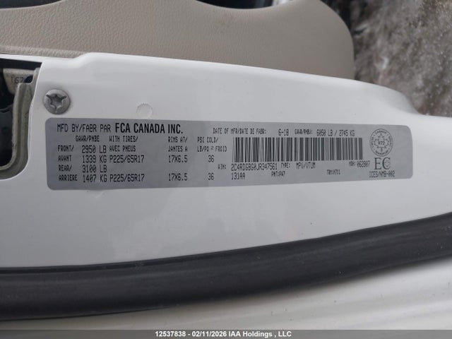 2C4RDGBG0JR347561 Dodge Grand Caravan