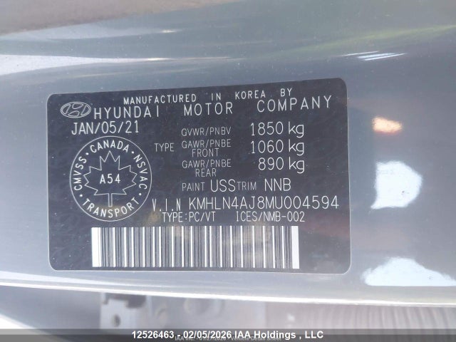 KMHLN4AJ8MU004594 Hyundai Elantra Hybrid Ultimate/ultimate With Two-tone Interior