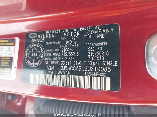 KM8HCCAB1SU319085 Hyundai Kona Sel