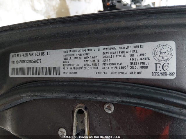 1C6RR7KG3MS528679 Dodge RAM 1500